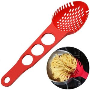 Passoire &Agrave; Spaghetti En Nylon Antiadh&eacute;sive Avec Fourchette, Cuill&egrave;re &Agrave; Trous Et Outil De Mesure Int&eacute;gr&eacute;, Compatible Lave-Vaisselle, Grande Taille - Neuf