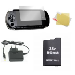Pack Démarrage Psp Fat 1000 1004 : Chargeur Secteur, Batterie Haute Capacité Et Film De Protection Écran - Straße Game - Neuf