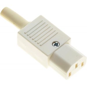Connecteur Iec C13, 10A Droit, Blanc - Connecteurs Iec320-C13, Adaptateur Secteur Femelle 3 Bornes, Connecteur, Broches, Prise En Ligne, Prise[Z394] - Neuf