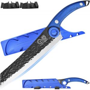 Oayew-Full Tang Kitchen Knife 8.5 Inch,High Carbon Steel Hand Forged Japanese Chef Knife For Meat Cutting,Cleaver,Cooking Knife With Finger Hole Design,Knife With Sheath,Ergonomic Handle - Neuf