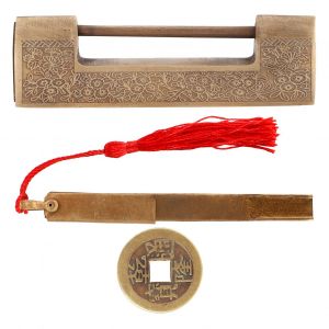 HJLIAN Cadenas en cuivre antique, style chinois ancien, delicat et sculpte, pour boite a bijoux, cadeaux de mariage, espacement de 7 cm - Neuf