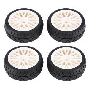 Lot De 4 Pneus En Caoutchouc Avec Moyeux Abs Pour Voiture Tout-Terrain Rc 1/10 - Neuf