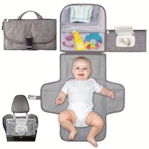 Gris, 1 Pièce, Housse De Matelas À Langer Pliable Et Portable Pour Bébé, Sac À Langer De Voyage - Neuf