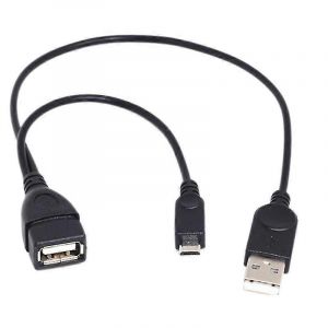 1 câble adaptateur micro-USB vers USB femelle OTG avec interface d'alimentation USB adapté aux appareils électroniques - Neuf