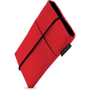 LORANKA-Housse Bene Compatible avec 6-6,3 Pouce Smartphones (comme iPhone 17 Pro, iPhone Air, iPhone 16, 16 Pro, 16e, Galaxy S25, Pixel 10 Pro), Fermeture en Caoutchouc, Couleur Rouge - Neuf