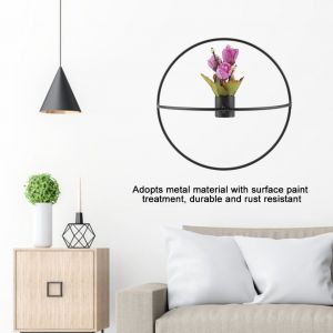 Hjlian Bougeoir Geometrique 3d Elegant En Metal, Support Mural Pour Bougie, Decoration De La Maison, Noir - Neuf