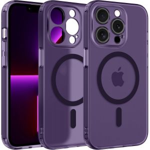 Magn&eacute;tique Coque Protection Cam&eacute;ra Pour Iphone 13 Pro Max Compatible Avec Magsafe Charge Sans Fil, Anti-Jaune Antichoc Anti-Rayures &Eacute;tui Housse Pour Iphone 13 Pro Max, Violet - Neuf