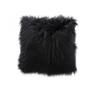 Coussin A Poil 45 X 45 Cm Epice Noir - Neuf