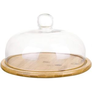 Checarzhn--No1-Assiette Patisserie Cloche En Verre - Plateau À Gâteaux Et Snacks, Idéal Pour La Maison Et Les Réceptions - Neuf