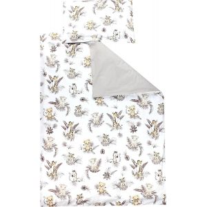 Tianyi-Ensemble De Linge De Lit Pour Enfants 2 Pièces, Feuilles De Lion Beige/Beige, 135x100 Cm - Neuf