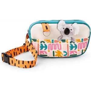 Sjzg-Poche Ventrale, Poche Poitrine 20x11cm Avec Petit Animal En Peluche Koala 10cm Color&eacute; - Sac Banane Avec Peluche Pour Gar&ccedil;ons Et Filles - Jouet Doux Et Moelleux D&eacute;tachable - Neuf