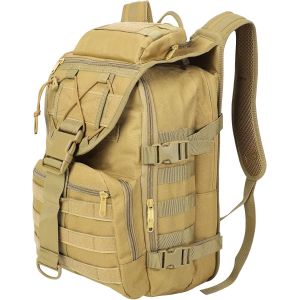 Sac &Agrave; Dos Militaire,35l Grand Volume Sac &Agrave; Dos Multifonction, Sacs Trekking Arm&eacute;e Molle Assaut Pack Combat Tactique Pour La Randonn&eacute;e En Plein Air Camping P&ecirc;che Chasse Sac D'Urgence - Kaki - Neuf