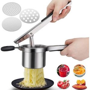 Presse-purée manuel avec 3 disques interchangeables, - Neuf
