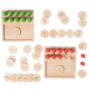 Jouets en bois Montessori, jouets éducatifs, jeux en bois, jeux Montessori, jeu de nombres, jouets d'activité et de développement pour enfants de 3, 4, 5, 6 ans, garçon et fille - Neuf