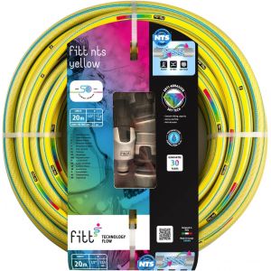 NTS YELLOW 1/2"" (12,5 mm) 20 m Tuyau d'Arrosage pour Jardins pour Utilisation Intensive, avec Lance à Débit Réglable et Raccords - Neuf