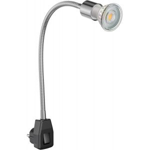 Trahoo-Lampe À Prise Lesch Lampe De Lecture Col De Cygne, Chromé/Noir, Incl. Led Gu10 (Blanc Chaud, 7,6w, 1103lm, 33°) - Neuf