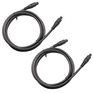Lot De 2 C&acirc;bles Audio Fibre Optique Toslink M&acirc;le Vers M&acirc;le Plaqu&eacute; Or 1,8 M Pour Home Cin&eacute;ma, Barre De Son, Tv, Ps4, Xbox - Neuf