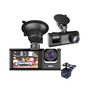 3 Lentilles de Cam&eacute;Ra Voiture DVR 3 Canaux Dash Cam HD 1080P et Arri&egrave;Re Int&eacute;Rieur Dashcam Enregistreur Vid&eacute;O Vision Nocturne - Neuf