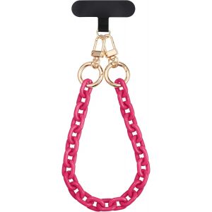 KAL-Dragonne Téléphone Portable -Bracelet Chaîne Sangle De Poignet Lanière Pour Transport Smartphone Avec Insert 35 X 1,4 Cm -Fuchsia - Neuf