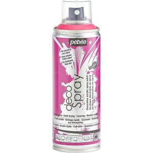 Peinture Acrylique en Spray - Pour la Décoration Multi Supports en Intérieur et Extérieur - Base Eau, Faible Odeur - 200 ml - Finition Phosphorescent - Coloris Rose Fluo - Neuf