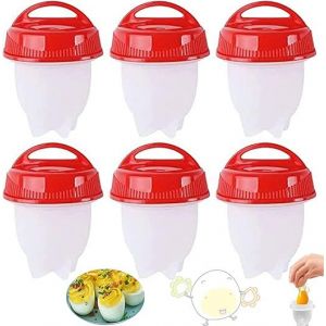 6 Pièces Silicone Oeuf Cooker, Antiadhésif Pocheuse Rapide, Cuiseur D'oeufs Pochés En De Cuisine, Faire Bouillir Des Oeufs Sans Le Coque, Adapté À La Maison Et Au Restaurant, Blanche - Neuf