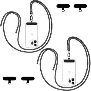 STORE-Cordon Telephone Portablelot De 2,Élégante Et Durable,Tour De Cou Telephone Portable Universelle Compatible Avec La Plupart Des Coques Pour Smartphone Noir - Neuf