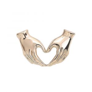 Alliage De Coeur Brooch Pin Creux Conception De Doigt En Argent Des Bijoux Uniques Accessoire Pour Les Femmes - Neuf