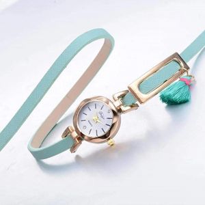 Duoya Femmes Belle Pompons D&eacute;coration Bracelet Montre-Bracelet Cha&icirc;ne Robe Montre &Agrave; Quartz (Bleu Ciel) - Neuf