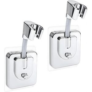 KAL-2 Supports De Pommeau De Douche Sans Percer, Support Douchette Réglable, Douche Autocollante Puissante, Supports Douche Pour Salle De Bain, Compatible Montage Mural, Support Douche Sans Percage - Neuf
