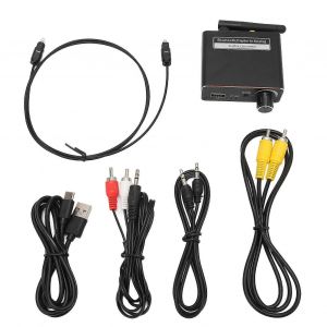 D18 Convertisseur Audio 3 en 1 Récepteur Bluetooth 5.0 Adaptateur audio HiFi Numérique vers Analogique avec Port USB - Neuf