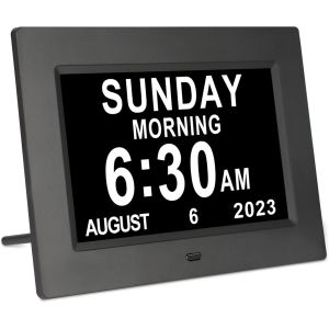 COPF-Horloge Numérique Jour Date Heure Pour Personnes Âgées 17,8 Cm - Neuf