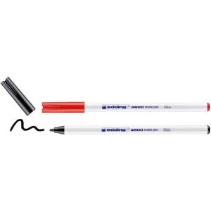Edding 4600 Feutre Pour Textiles - Noir, Rouge - 10 Pi&egrave;ces - Pointe Ronde De 1 Mm - Feutre Textile Lavable En Machine (60 &deg;C) Pour D&eacute;corer Le Tissu - Marqueur Textile - Neuf