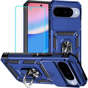LORANKA-Coque pour Pixel 10/10 Pro avec protecteur d'&eacute;cran : [Qualit&eacute; militaire test&eacute;e en cas de chute] Anneau de protection antichoc pour appareil photo Google Pixel 10/10 Pro (bleu) - Neuf