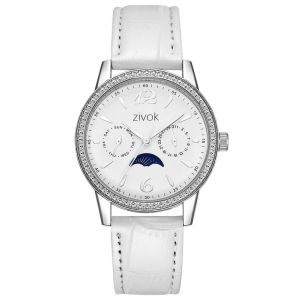 Zivok Femmes Mode Strass Pochoir Bracelet Affichage Analogique Quartz Montre-Bracelet (Acier + Blanc) - Neuf