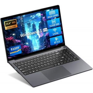 CHECARZHN--NO1-Ordinateur Portable 15.6 Pulgadas, Win 11 Pc Portable Core I3-8100Y Procesador, Pc Portable 16Gb Ram 512Gb Ssd, Laptop 1920*1080 Ips Fhd Écran, Type-C+Tf Card Slot+Usb3.0+Mini-Hdmi+Bt5 - Neuf