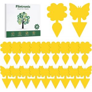 Pièges à Insectes,20PC Attrape Moucheron Plantes,Plug-in Pièges à Insectes Pièges Engluées Autocollants Colle Double sans Insecticide,Anti Moucheron Plante pour Plante Fleur Fruits.[S16] - Neuf