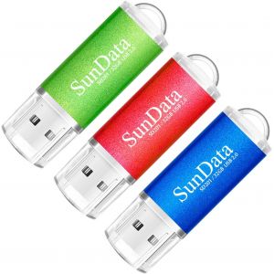 KALANKA-Clé USB 32 Go Lot de 3 USB 2.0 Flash Drive Mémoire Stick Stockage Données Pendrive avec Lumière LED (3 Couleurs: Bleu Vert Rouge) - Neuf