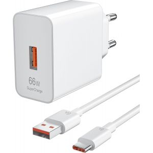 66w Supercharge Fast Charger For Honor 90 Lite 200 Lite, Fast Charger With 6a Usb C Cable 1m, Supercharge Charger For Honor Magic6 Lite 7 Lite 6 5 Pro X6b Mate 60 50 P60 Pad 9 X9 X8a - Neuf