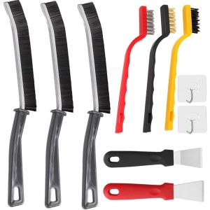 de Nettoyage des Interstices,Lot de 10 Pièces Nettoyage Salle de Bain Joint Carrelage Brosses de Nettoyage à Poils Durs Crevice Cleaning Brush pour Fentes de Fenêtre Cuisine Bain - Neuf