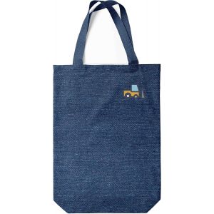 Sjzg-Denim Sac Fourre-Tout Imprim&eacute;, Sac D'&eacute;picerie R&eacute;utilisable, Sac A Provisions, Lavable En Machine, Pliable, Sac &Agrave; Main En Jean Avec Poign&eacute;es, 22x26 Cm - Neuf