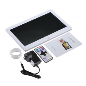 Cadre photo numerique HD 10 pouces 1024 x 600, reveil, lecteur de musique et de films (blanc, prise AU) - Neuf