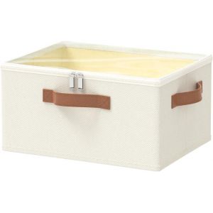 Boîte de Rangement avec Couvercle,Cube Pliable,Convient Pour Couettes,Couvertures,40 x 30 x 20 cm,Beige,Paquet de 1 - Neuf