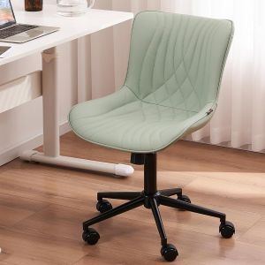 Lbgwp60-Cha De Bureau Ergonomique Avec Roulettes, Cha D'ordinateur Pivotante Réglable Sans Accoudoirs, Cha D'étude Pour La Maison, La Chambre À Coucher, Vert Menthe - Neuf
