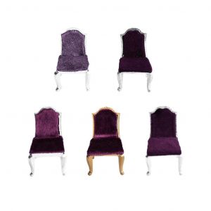 1:25 Maison De Poup&eacute;e Chaise De Salle &Agrave; Manger Miniature Meubles De Salle &Agrave; Manger D&eacute;cor Jouet Violet - Neuf