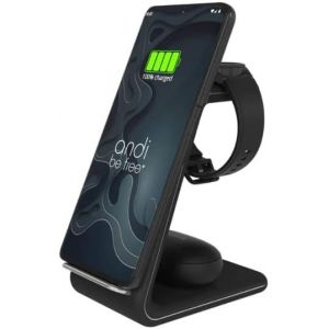 SJZG-Chargeur Sans Fil | Station De Charge Sans Fil 3 En 1 | Station De Charge Inductive Pour Plusieurs Appareils | Jusqu'&Agrave; 23 W, Noir - Neuf