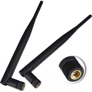 Antenne Wifi Dual Band 5Dbi Omnidirectionnelle 2,4 Ghz 5,8 Ghz Rp-Sma Mâle Pour Routeur De Réseau Sans Fil - Lot De 2 - Neuf