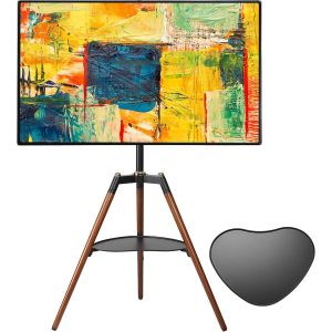CHECARZHN--NO1-Support Tv Sur Trépied Pour Écran De 32 À 60 Pouces Fait En Bois Hauteur Réglable Avec Rotation De 140 ° - Pour Chambre À Coucher, Salon, Coin - Neuf