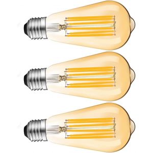 Ampoule Led E27 10w Filament St64 Edison Vintage Bulb- Ampoule Connect&eacute;e E27 Blanc Chaud 2700k,Equivalent &Agrave; 100w,R&eacute;tro D&eacute;corative Antique Lampe,Non Dimmable,Lot De 3 - Neuf