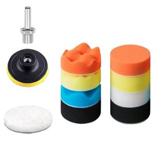 Lot de 11 éponges de polissage pour visseuse sans fil avec 2 adaptateurs M10 pour perçage,tampon de polissage,meuleuse d'angle,coussin de polissage pour perceuse,polissage,ponçage - Neuf