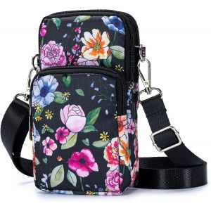 nzqaf-Petit Sac Bandouliere Femme pour Téléphone Portable, Imperméable Nylon 3 en 1 Pochette Telephone Portable 6.7 Pouces Mini Sacs Bandouliere Femme pour Sport, Randonnée, Voyage - Neuf